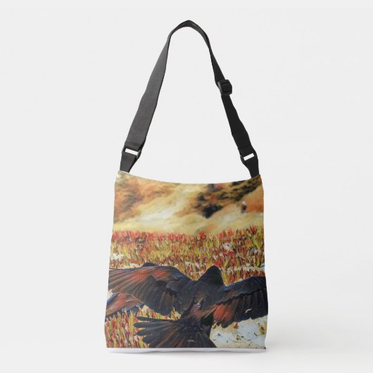 ユニークなワタリガラスによってはcrossbodyハンドバッグが飛びます クロスボディバッグ (正面)