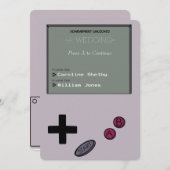 ユニークなヴィンテージのレトロのゲーマーの結婚式招待状 招待状 (正面/裏面)