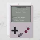 ユニークなヴィンテージのレトロのゲーマーの結婚式招待状 招待状 (正面)