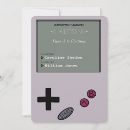 ユニークなヴィンテージのレトロのゲーマーの結婚式招待状 招待状