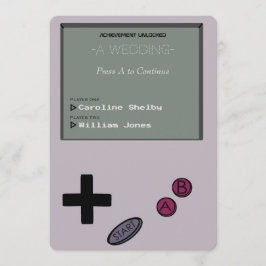 ユニークなヴィンテージのレトロのゲーマーの結婚式招待状 招待状