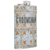 ユニークなヴィンテージ ブルー ポルトガル タイル グルームズマン フラスク (右)