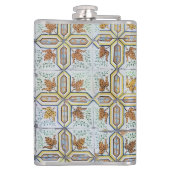 ユニークなヴィンテージ ブルー ポルトガル タイル グルームズマン フラスク (裏面)