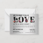 ユニークな不動産エージェント向けバレンタインデーの販促 ノートカード (正面)