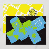 ユニークな世界地図のインタラクティブホリデーカード シーズンカード (正面/裏面)