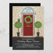 ユニークな休日のオープンハウスのパーティー 招待状 (正面/裏面)