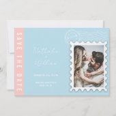 ユニークな写真で「Save the date」の結婚式招待状 招待状 (正面)