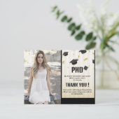 ユニークな写真でPhD卒業パーティーに感謝を込めて ポストカード (スタンド正面)