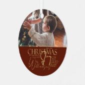 ユニークな写真のクリスマスカード メタルオーナメント (正面左)