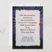 ユニークな卒業おめでとうの発表 花火の写真付き 招待状 (裏面)