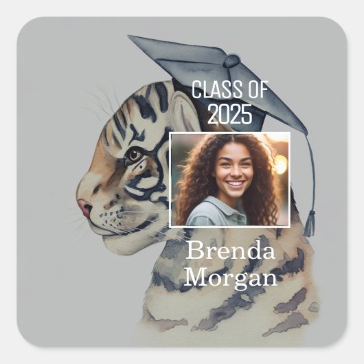 ユニークな卒業デザイン スクエアシール (正面)