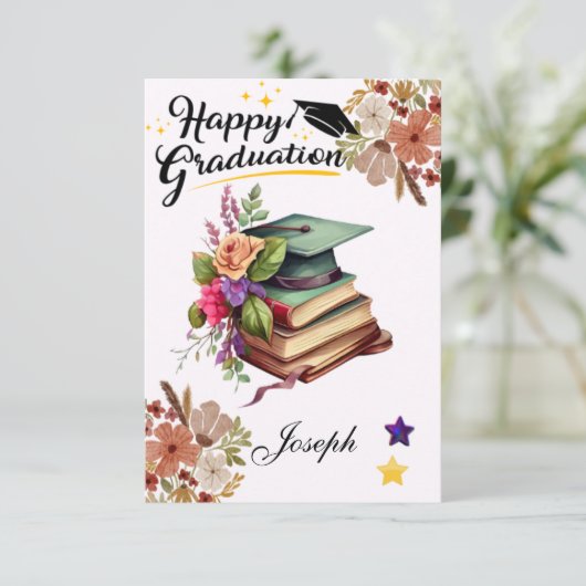 ユニークな卒業祝いメッセージカード, 個人用卒業 案内状 (スタンド正面)