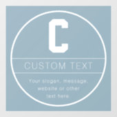 ユニークな名前＆イニシャルテンプレート | ダスティーブルー ウィンドウサイン (シート)