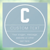 ユニークな名前＆イニシャルテンプレート | ダスティーブルー ウィンドウサイン (シート3)