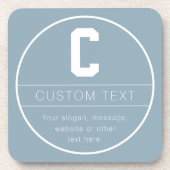 ユニークな名前＆イニシャルテンプレート | ダスティーブルー コースター (正面)
