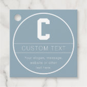 ユニークな名前&イニシャルテンプレート | ダスティーブルー フェイバータグ (正面)