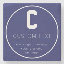 ユニークな名前＆イニシャルテンプレート | ネイビーブルー ストーンコースター