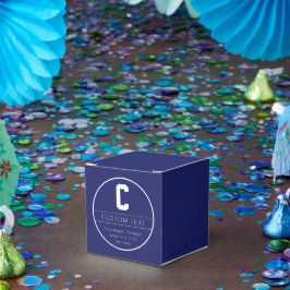 ユニークな名前＆イニシャルテンプレート | ネイビーブルー フェイバーボックス