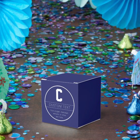 ユニークな名前＆イニシャルテンプレート | ネイビーブルー フェイバーボックス (パーティー)