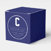 ユニークな名前＆イニシャルテンプレート | ネイビーブルー フェイバーボックス (正面サイド)