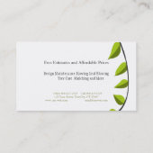 ユニークな園芸コンサルタントの芝生の心配の造園 名刺 (裏面)