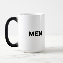 ユニークな変形マグカップ - 男性向け"MEN"ネームテキスト モーフィングマグカップ