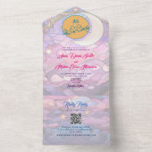 ユニークな天体ウェディング オールインワン招待状 (内側)