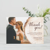 ユニークな天然木のウェディングフォトカスタム サンキューカード (スタンド正面)