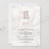 ユニークな女の子のローズゴールドハンズ バチェロレッテウィークエンド 招待状 (裏面)