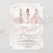 ユニークな女の子のローズゴールドハンズ バチェロレッテウィークエンド 招待状 (正面/裏面)