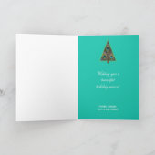 ユニークな孔雀のクリスマスツリーのクリスマスカード シーズンカード (内部)