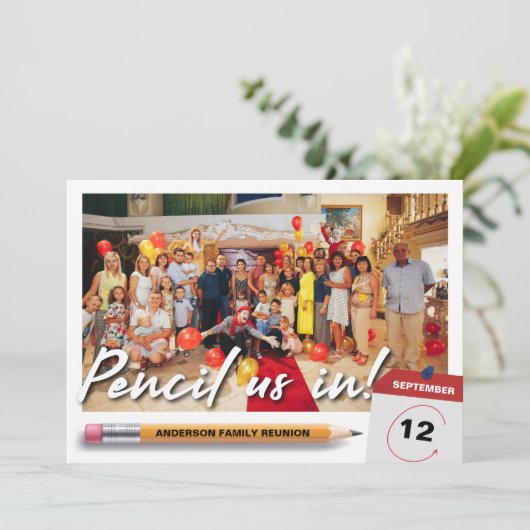 ユニークな家族会の写真の私達を書いて下さい セーブザデート (スタンド正面)