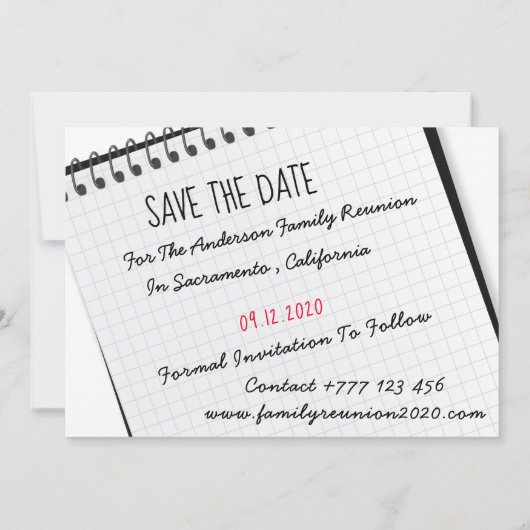 ユニークな家族会の写真の私達を書いて下さい セーブザデート (裏面)