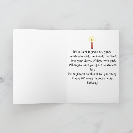 ユニークな幸せな100つの誕生日のペーパー挨拶状 カード (内部)