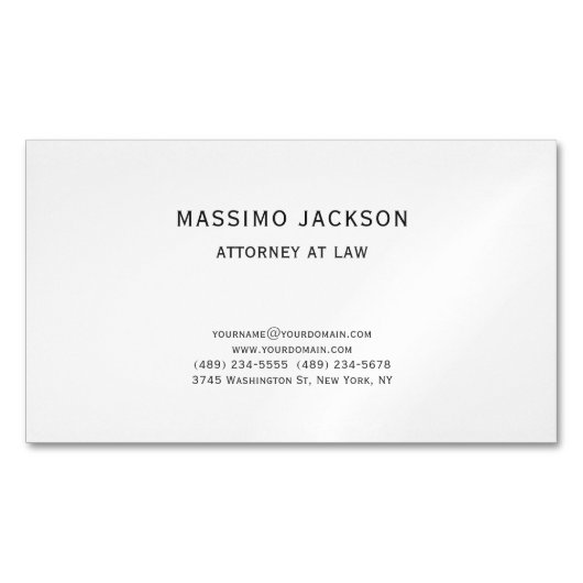 ユニークな弁護士シンプルデザイン マグネット名刺 (正面)