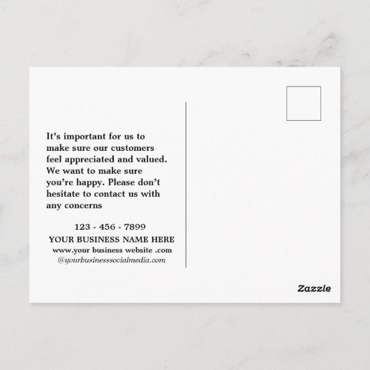 ユニークな感謝の気持ちを伝えるビジネスカード ポストカード (裏面)