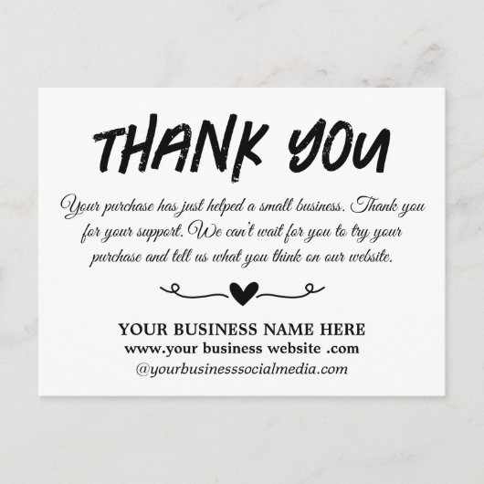 ユニークな感謝の気持ちを伝えるビジネスカード ポストカード (正面)