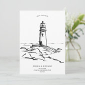 ユニークな手描きの会場 コースト ライトハウス 招待状 (スタンド正面)