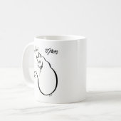 ユニークな手描きの完全なお母さん猫の芸術のマグ コーヒーマグカップ (正面左)