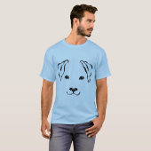 ユニークな手描きの5ライン犬の絞り染めのワイシャツ Tシャツ (正面フル)