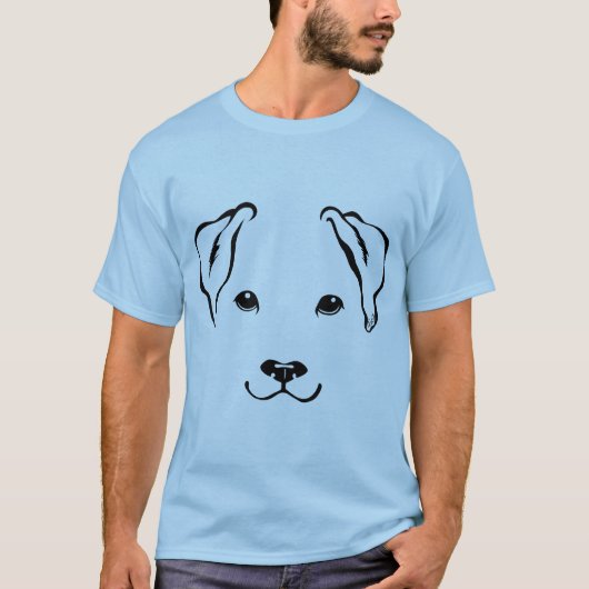 ユニークな手描きの5ライン犬の絞り染めのワイシャツ Tシャツ (正面)