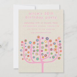ユニークな抽象樹木の絵画 招待状