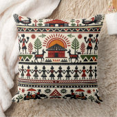 ユニークな抽象的なレトロ幾何学模様 クッション (ブランケット)