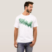 ユニークな抽象的フラワー ファッション アート Tシャツ (正面フル)