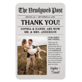ユニークな新聞の結婚式お礼マグネット マグネット (縦)