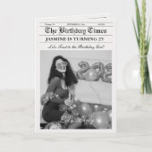 ユニークな新聞の誕生日プログラムのインフォグラフィック 招待状 (正面)