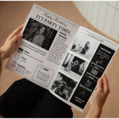 ユニークな新聞の誕生日プログラムのインフォグラフィック 招待状