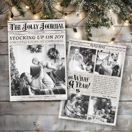 ユニークな新聞写真 赤ちゃんの初めてのクリスマス ヴィンテージ シーズンカード