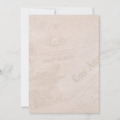 ユニークな新聞風の誕生日 招待状 (裏面)