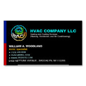ユニークな暖房・冷房会社のロゴスローガンHVAC マグネット名刺 (正面)